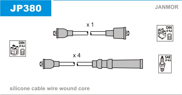 JANMOR JP380 Kit cavi accensione