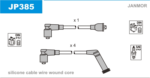 JANMOR JP385 Kit cavi accensione-Kit cavi accensione-Ricambi Euro