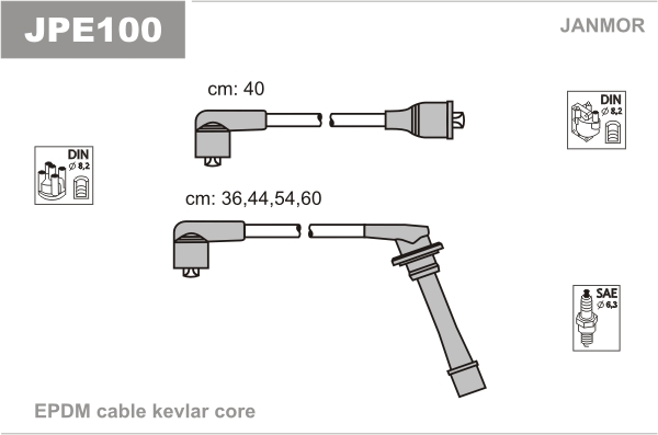 JANMOR JPE100 Kit cavi accensione-Kit cavi accensione-Ricambi Euro