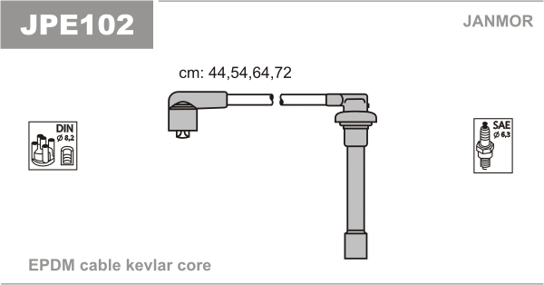 JANMOR JPE102 Kit cavi accensione-Kit cavi accensione-Ricambi Euro