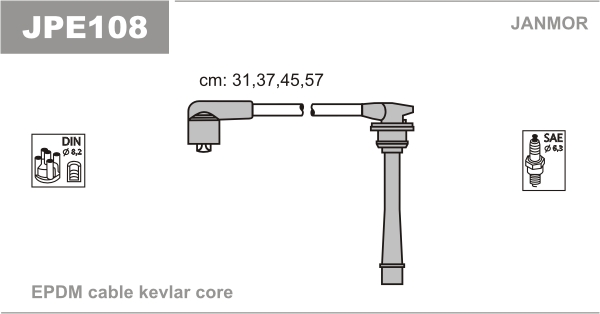 JANMOR JPE108 Kit cavi accensione-Kit cavi accensione-Ricambi Euro