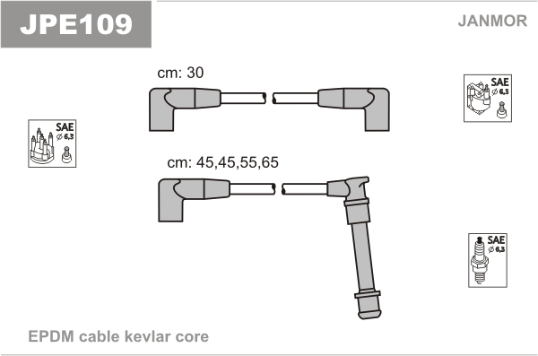 JANMOR JPE109 Kit cavi accensione-Kit cavi accensione-Ricambi Euro