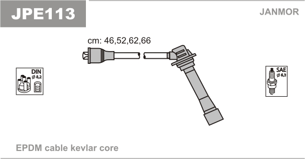 JANMOR JPE113 Kit cavi accensione