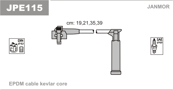 JANMOR JPE115 Kit cavi accensione-Kit cavi accensione-Ricambi Euro