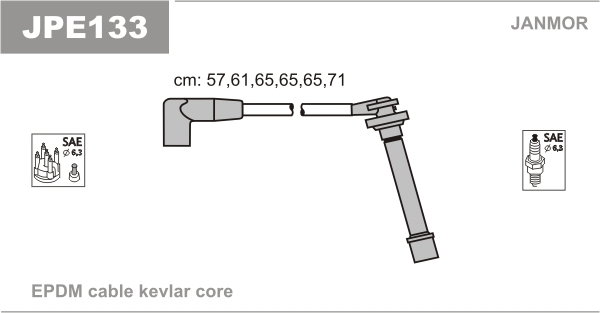 JANMOR JPE133 Kit cavi accensione