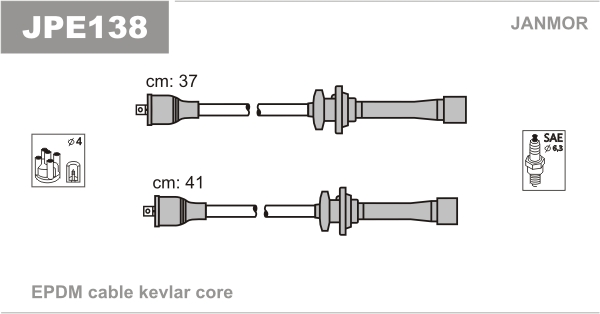 JANMOR JPE138 Kit cavi accensione