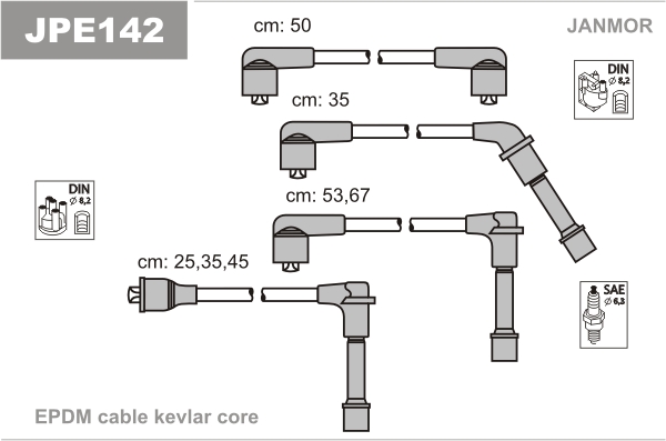 JANMOR JPE142 Kit cavi accensione