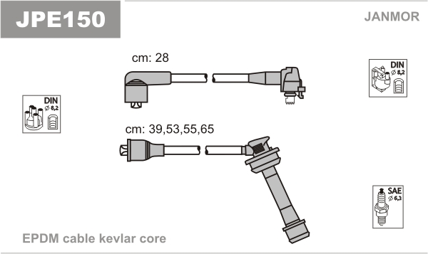 JANMOR JPE150 Kit cavi accensione-Kit cavi accensione-Ricambi Euro