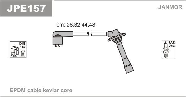 JANMOR JPE157 Kit cavi accensione