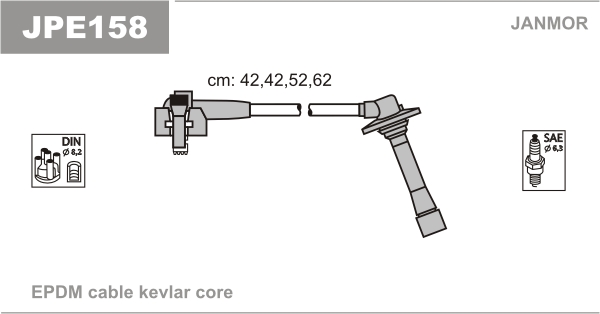 JANMOR JPE158 Kit cavi accensione-Kit cavi accensione-Ricambi Euro