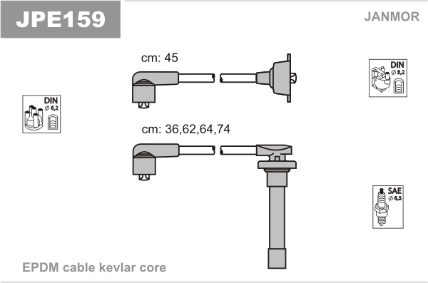 JANMOR JPE159 Kit cavi accensione-Kit cavi accensione-Ricambi Euro