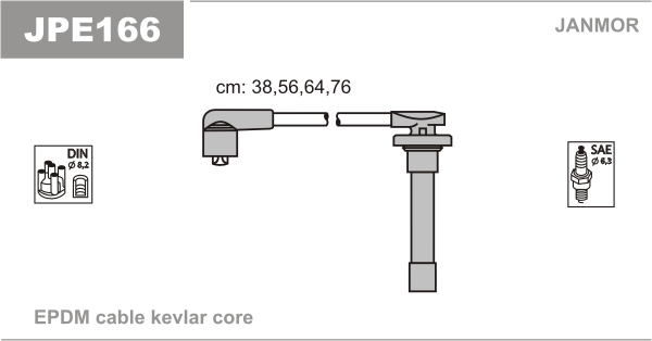 JANMOR JPE166 Kit cavi accensione-Kit cavi accensione-Ricambi Euro