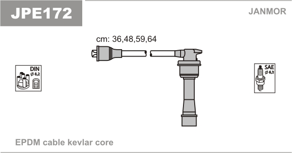 JANMOR JPE172 Kit cavi accensione-Kit cavi accensione-Ricambi Euro