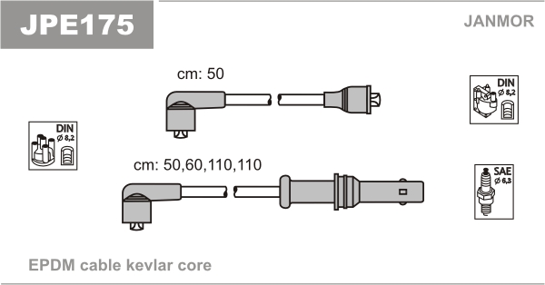 JANMOR JPE175 Kit cavi accensione-Kit cavi accensione-Ricambi Euro