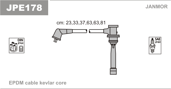 JANMOR JPE178 Kit cavi accensione-Kit cavi accensione-Ricambi Euro