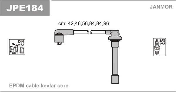 JANMOR JPE184 Kit cavi accensione-Kit cavi accensione-Ricambi Euro