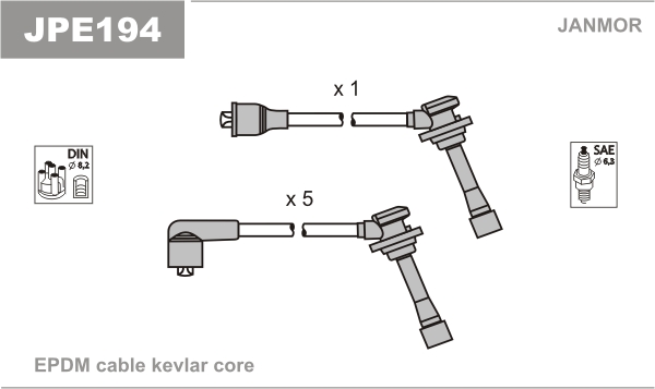 JANMOR JPE194 Kit cavi accensione-Kit cavi accensione-Ricambi Euro