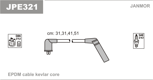 JANMOR JPE321 Kit cavi accensione-Kit cavi accensione-Ricambi Euro