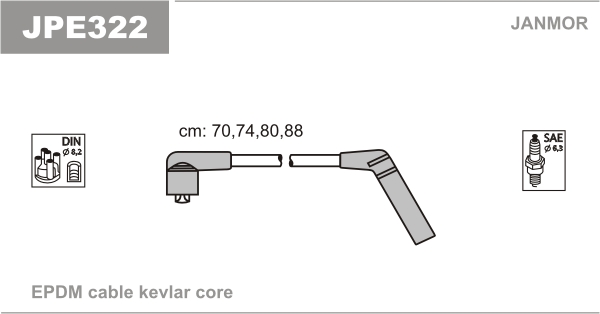 JANMOR JPE322 Kit cavi accensione-Kit cavi accensione-Ricambi Euro