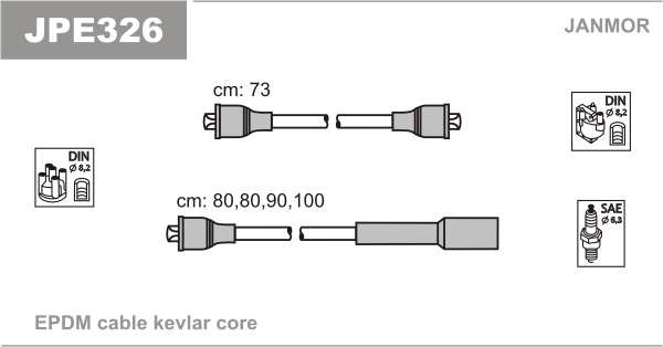 JANMOR JPE326 Kit cavi accensione