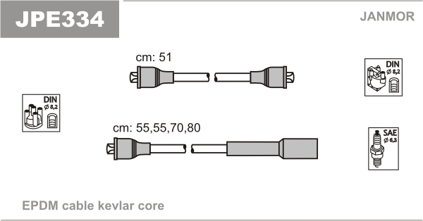 JANMOR JPE334 Kit cavi accensione-Kit cavi accensione-Ricambi Euro