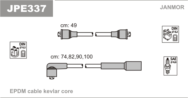 JANMOR JPE337 Kit cavi accensione-Kit cavi accensione-Ricambi Euro