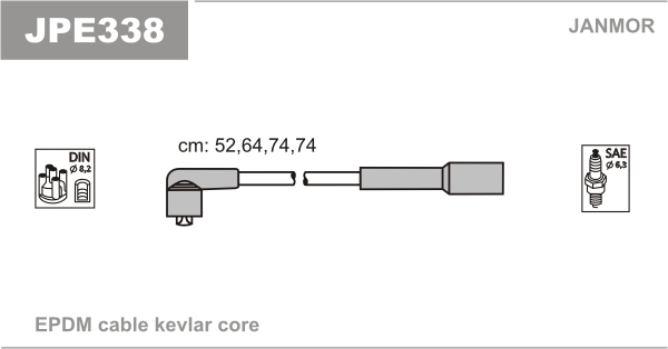 JANMOR JPE338 Kit cavi accensione-Kit cavi accensione-Ricambi Euro