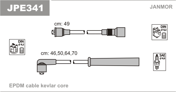 JANMOR JPE341 Kit cavi accensione