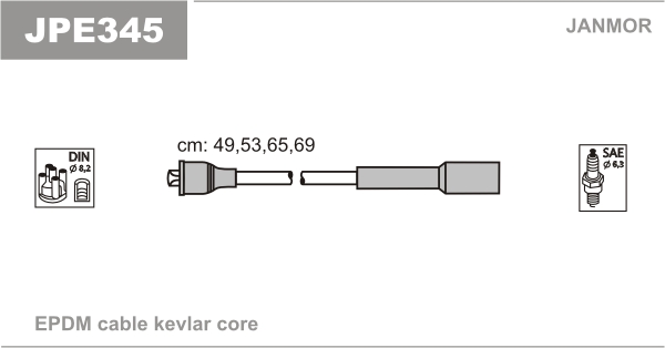 JANMOR JPE345 Kit cavi accensione-Kit cavi accensione-Ricambi Euro