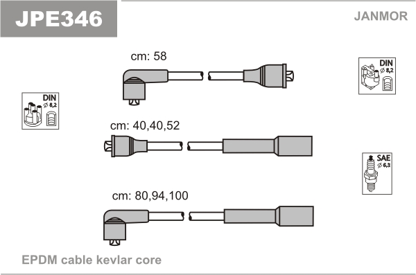 JANMOR JPE346 Kit cavi accensione-Kit cavi accensione-Ricambi Euro