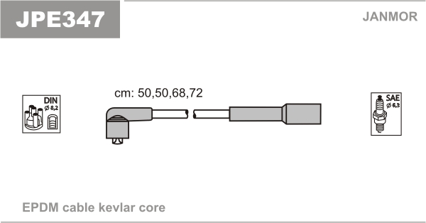 JANMOR JPE347 Kit cavi accensione