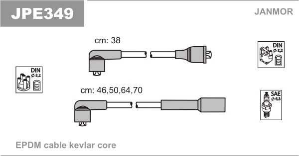 JANMOR JPE349 Kit cavi accensione-Kit cavi accensione-Ricambi Euro