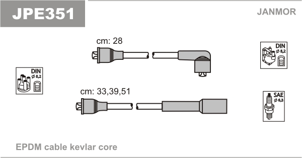 JANMOR JPE351 Kit cavi accensione