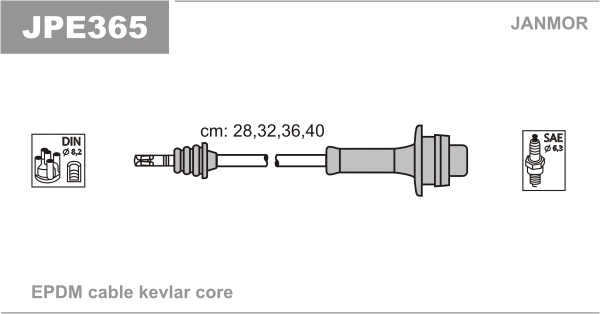 JANMOR JPE365 Kit cavi accensione