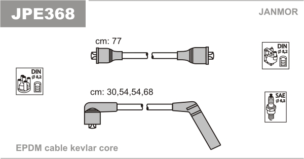 JANMOR JPE368 Kit cavi accensione-Kit cavi accensione-Ricambi Euro