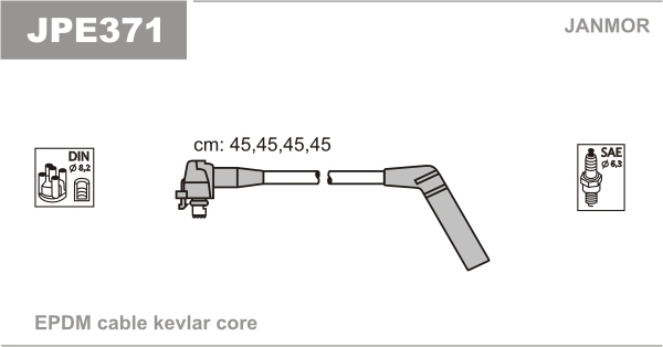 JANMOR JPE371 Kit cavi accensione