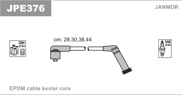 JANMOR JPE376 Kit cavi accensione