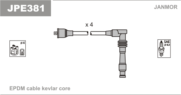 JANMOR JPE381 Kit cavi accensione-Kit cavi accensione-Ricambi Euro