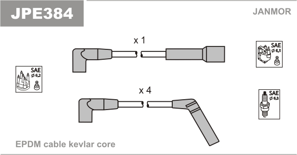 JANMOR JPE384 Kit cavi accensione