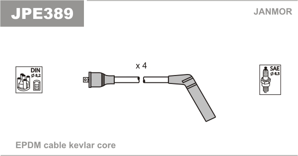 JANMOR JPE389 Kit cavi accensione-Kit cavi accensione-Ricambi Euro