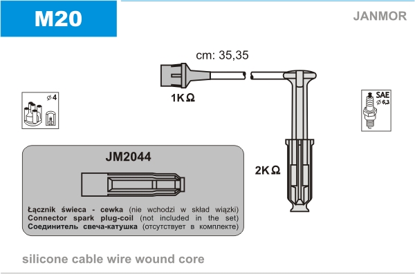 JANMOR M20 Kit cavi accensione-Kit cavi accensione-Ricambi Euro