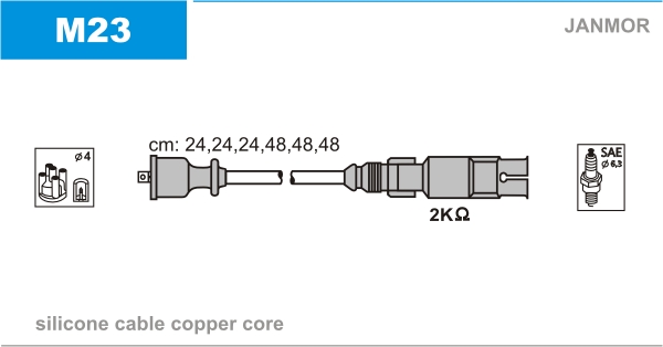 JANMOR M23 Kit cavi accensione-Kit cavi accensione-Ricambi Euro