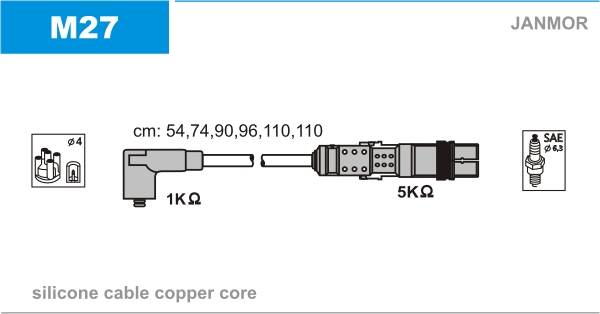 JANMOR M27 Kit cavi accensione