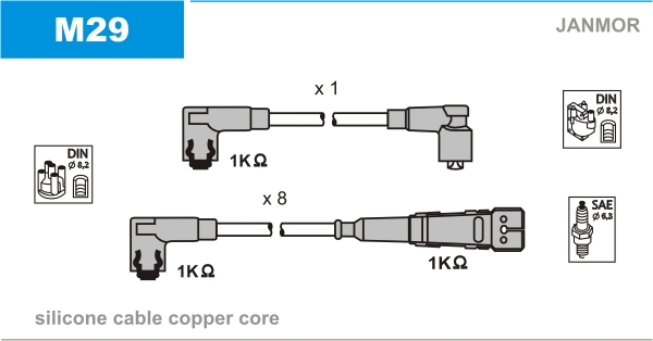 JANMOR M29 Kit cavi accensione