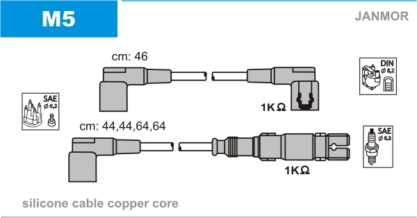 JANMOR M5 Kit cavi accensione-Kit cavi accensione-Ricambi Euro