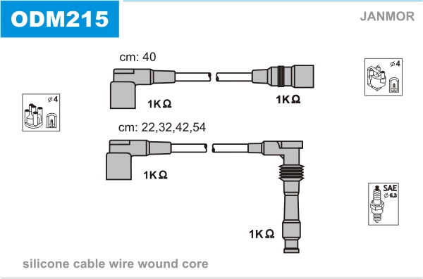 JANMOR ODM215 Kit cavi accensione