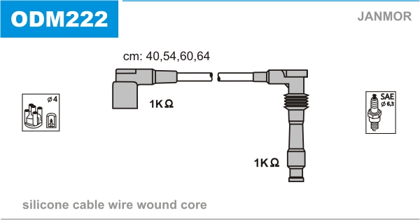 JANMOR ODM222 Kit cavi accensione-Kit cavi accensione-Ricambi Euro