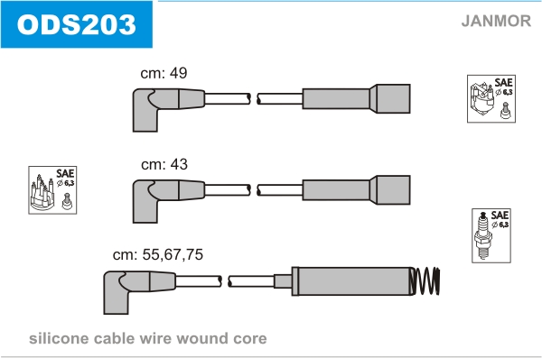 JANMOR ODS203 Kit cavi accensione-Kit cavi accensione-Ricambi Euro