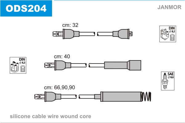 JANMOR ODS204 Kit cavi accensione