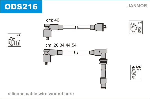 JANMOR ODS216 Kit cavi accensione